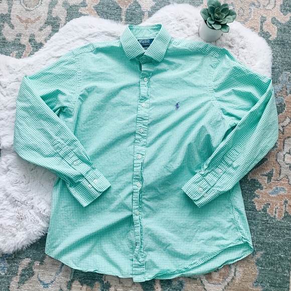 Polo Ralph Lauren Other - Polo by Ralph Lauren Green Gingham Button Down Dress Shirt- Size 16 1/2